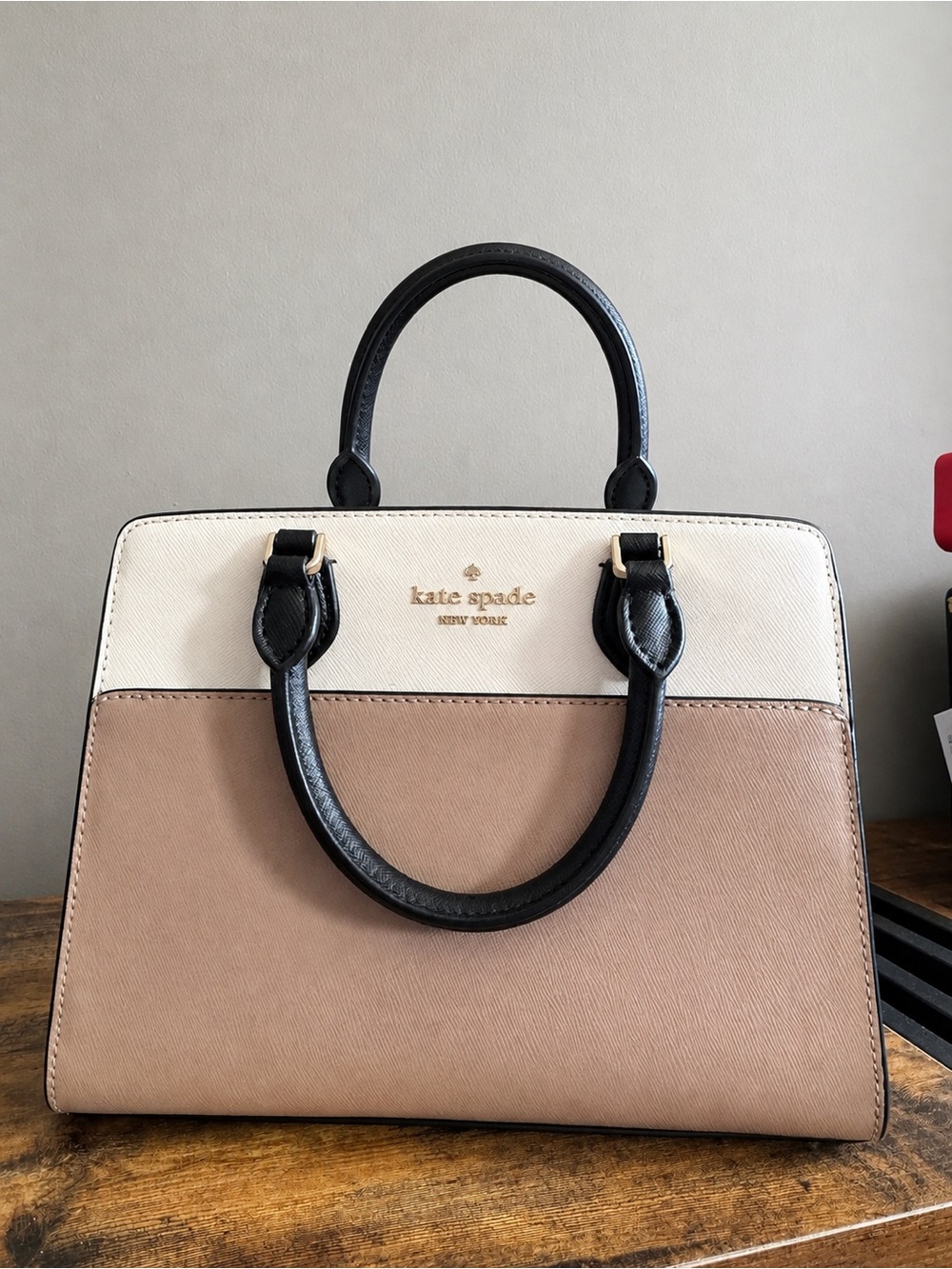 Kate Spade Madison Small Satchel, Toasted Hazelnut Leather Top Handle Crossbody